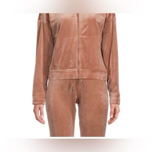 Velour Zip Up Track Jacket